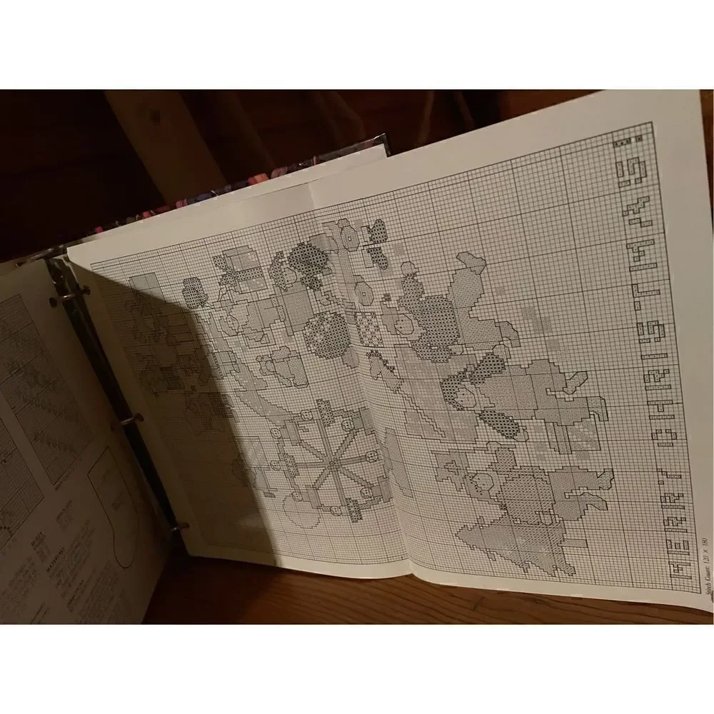 Vanessa Ann Christmas Cross-Stitch Patterns Binder Vintage Holiday Craft 1990s